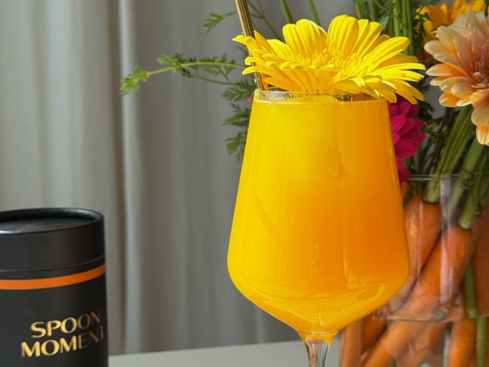 Dé gouden mocktail voor je spijsvertering: Kurkuma & Gember Spritz (én super laag in calorieën)